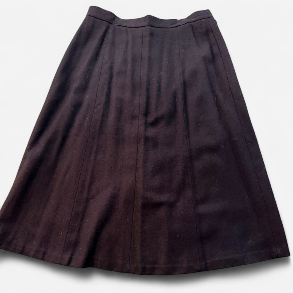 Garland Vintage Women’s Wool Skirt, Black Button Front, Mod Size Medium (6-8) - Picture 2 of 4